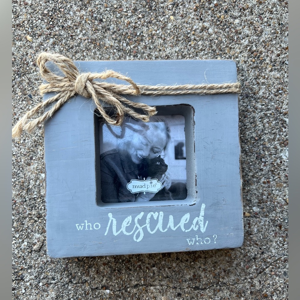 Mud pie gray wooden square block picture frames